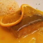 Bacalao en salsa de mandarina